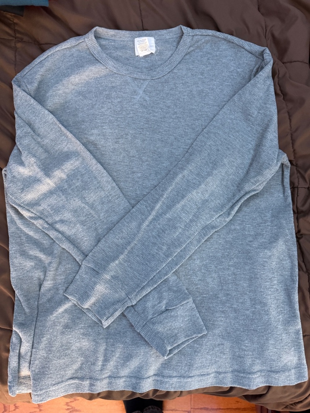 Geoffrey Beene Gray Waffle Thermal Top